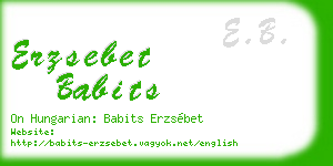 erzsebet babits business card